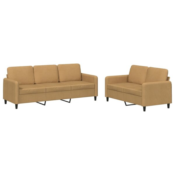 vidaXL Ensemble de canapés 2 Pièces marron velours