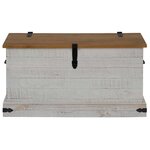 vidaXL Coffre de rangement HALDEN blanc 91x48x47 cm bois massif pin