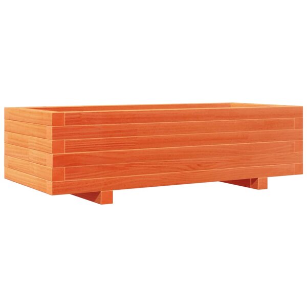 vidaXL Jardinière cire marron 90x40x26 5 cm bois de pin massif