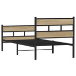 vidaXL Cadre de lit en métal sans matelas chêne sonoma 90x190 cm