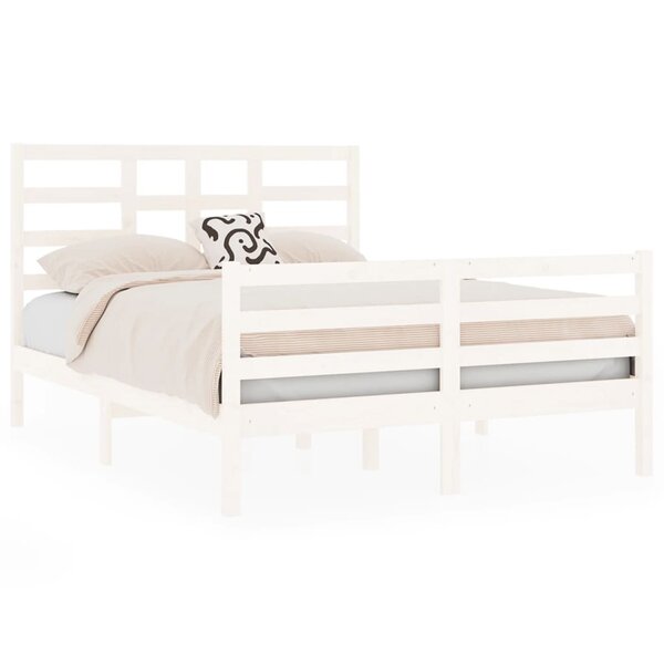 vidaXL Cadre de lit sans matelas blanc bois massif 120x190 cm
