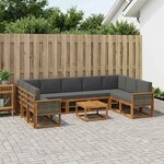 vidaXL Ensemble de canapés d'extérieur 10 Pièces Naturel et Anthracite