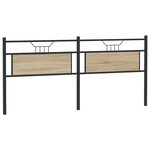 vidaXL Tête de lit chêne sonoma 200 cm bois d'ingénierie et acier