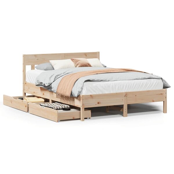 vidaXL Cadre de lit sans matelas 140x190 cm bois de pin massif