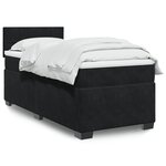 vidaXL Sommier à lattes de lit avec matelas Noir 90x200 cm Velours