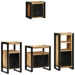 vidaXL Ensemble de mobilier de salle de bain avec étagère 4 Pièces