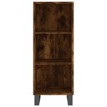 vidaXL Buffet haut Chêne fumé 34 5x34x180 cm Bois d'ingénierie