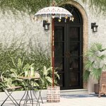 vidaXL Parasol balinais avec base Crème 95 x 95 x 260 cm