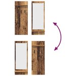 vidaXL Porte-manteau mural avec étagère Bois ancien 70 x 10 x 90 cm