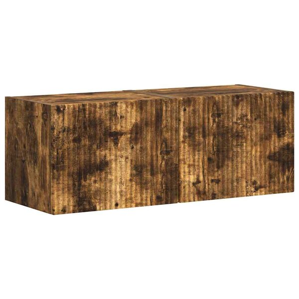 vidaXL Meuble TV mural 2 Pièces Chêne fumé 60 x 31 x 29.5 cm