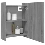 vidaXL Armoire à miroir de salle de bain Sonoma gris 62 5x20 5x64 cm