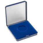 Écrin monnaie avec plateau velours bleu pour pièces de 18 à 50 mm. Diamètre intérieur - 30 mm