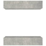 vidaXL Meubles TV 4 Pièces gris béton 80x30x30 cm bois d'ingénierie