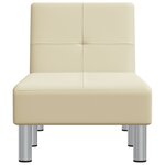 vidaXL Chaise longue crème similicuir