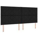 vidaXL Cadre de lit avec tête de lit Noir 200 x 200 cm tissu