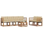 vidaXL Ensemble de canapés d'extérieur 7 Pièces Naturel et Beige