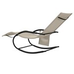 vidaXL Chaises longues à bascule lot de 2 crème acier et textilène