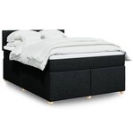 vidaXL Sommier à lattes de lit avec matelas Noir 160x200 cm Tissu