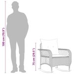 vidaXL Chaise à bascule de jardin avec coussins beige résine tressée