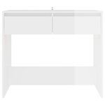 Vidaxl table console blanc brillant 89x41x76 5 cm acier