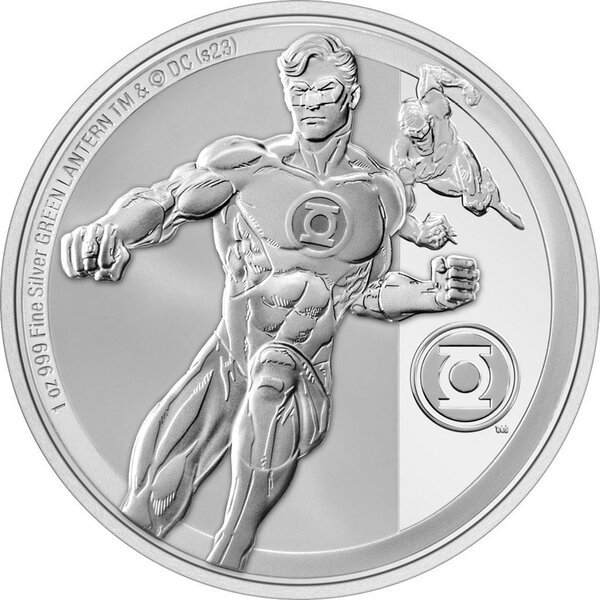 Monnaie en argent 2 dollars g 31.1 (1 oz) millésime 2023 green lantern dc