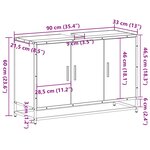 vidaXL Armoire de lavabo de salle de bain sonoma gris 90x33x60 cm