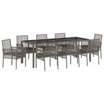 vidaXL Ensemble de salle à manger pour jardin 9 Pièces Gris polyrotin