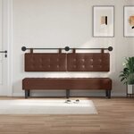 vidaXL Tête de lit suspendue Avec lumière LED Marron Simili cuir