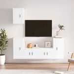 vidaXL Ensemble de meubles TV 5 Pièces Blanc brillant Bois d'ingénierie