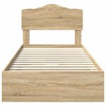 vidaXL Lit de Rangement Chêne Sonoma 90 x 190 cm Bois d'ingénierie