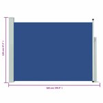 vidaXL Auvent latéral rétractable de patio 120x500 cm Bleu