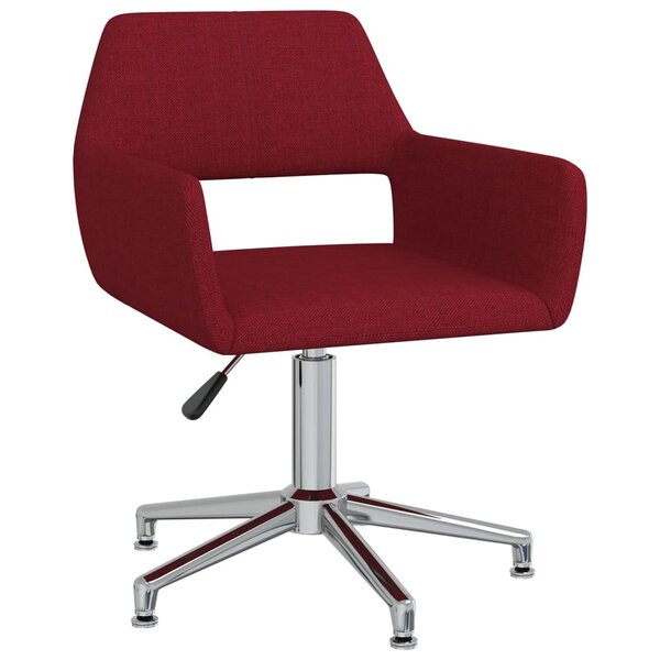 vidaXL Chaise pivotante de salle à manger Rouge bordeaux Tissu