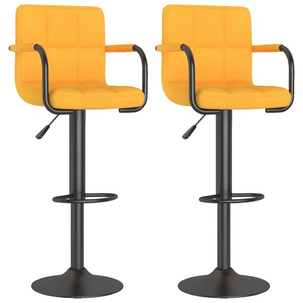 vidaXL Tabourets de bar lot de 2 jaune moutarde tissu