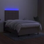 vidaXL Sommier à lattes de lit matelas et LED taupe 120x190 cm tissu