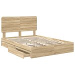 vidaXL Lit de Rangement Chêne Sonoma 140 x 190 cm Bois d'ingénierie