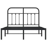 vidaXL Cadre de lit métal avec tête de lit noir 120x190 cm