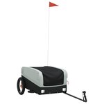 vidaXL Remorque de vélo noir et gris 30 kg fer