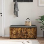 vidaXL Banc d'entrée avec coussin Chêne fumé 100 x 38 x 46 cm