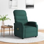 vidaXL Fauteuil électrique de massage Vert foncé Tissu