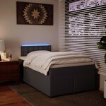 vidaXL Sommier à lattes de lit avec matelas Gris 120x200 cm Similicuir