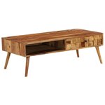 vidaXL Table basse Bois Sesham massif avec finition miel 110x50x37 cm