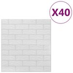 vidaXL Papier peint 3D autoadhésif Briques 40 Pièces Blanc