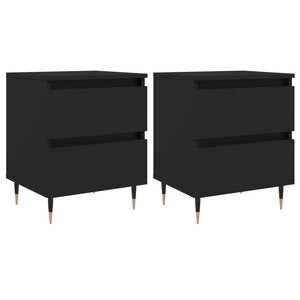 vidaXL Tables de chevet 2 Pièces noir 40x35x50 cm bois d’ingénierie