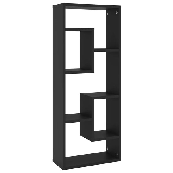 vidaXL Étagère murale Noir 36x16x90 cm Bois d'ingénierie