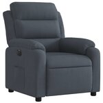 vidaXL Fauteuil inclinable électrique Gris foncé Velours