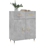 vidaXL Buffet gris béton 69 5x34x90 cm bois d'ingénierie