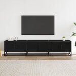 vidaXL Meuble TV noir 180x35x41 cm bois d'ingénierie