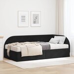 vidaXL Cadre de lit d'angle avec matelas 2 Pièces Noir Velours
