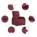 vidaXL Fauteuil inclinable électrique rouge bordeaux tissu