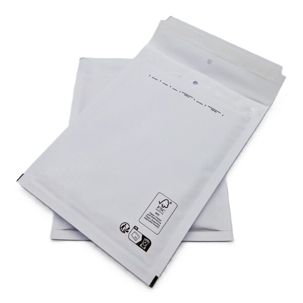 Lot de 50 pochettes ( enveloppes ) à bulles c/3 : 145 x 215 mm en kraft blanc